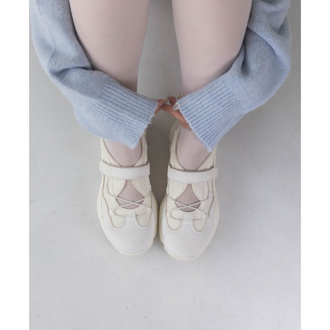 EVOL/イーボル】 【XS-LLサイズ展開】クロスデザイン厚底スニーカー