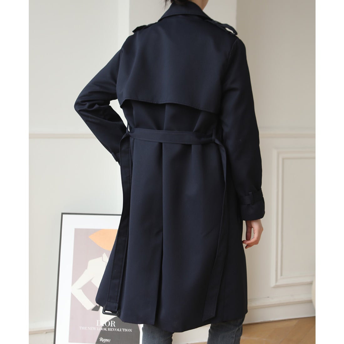フォースメント Forcement ベルト付きトレンチコート （ネイビー） -靴