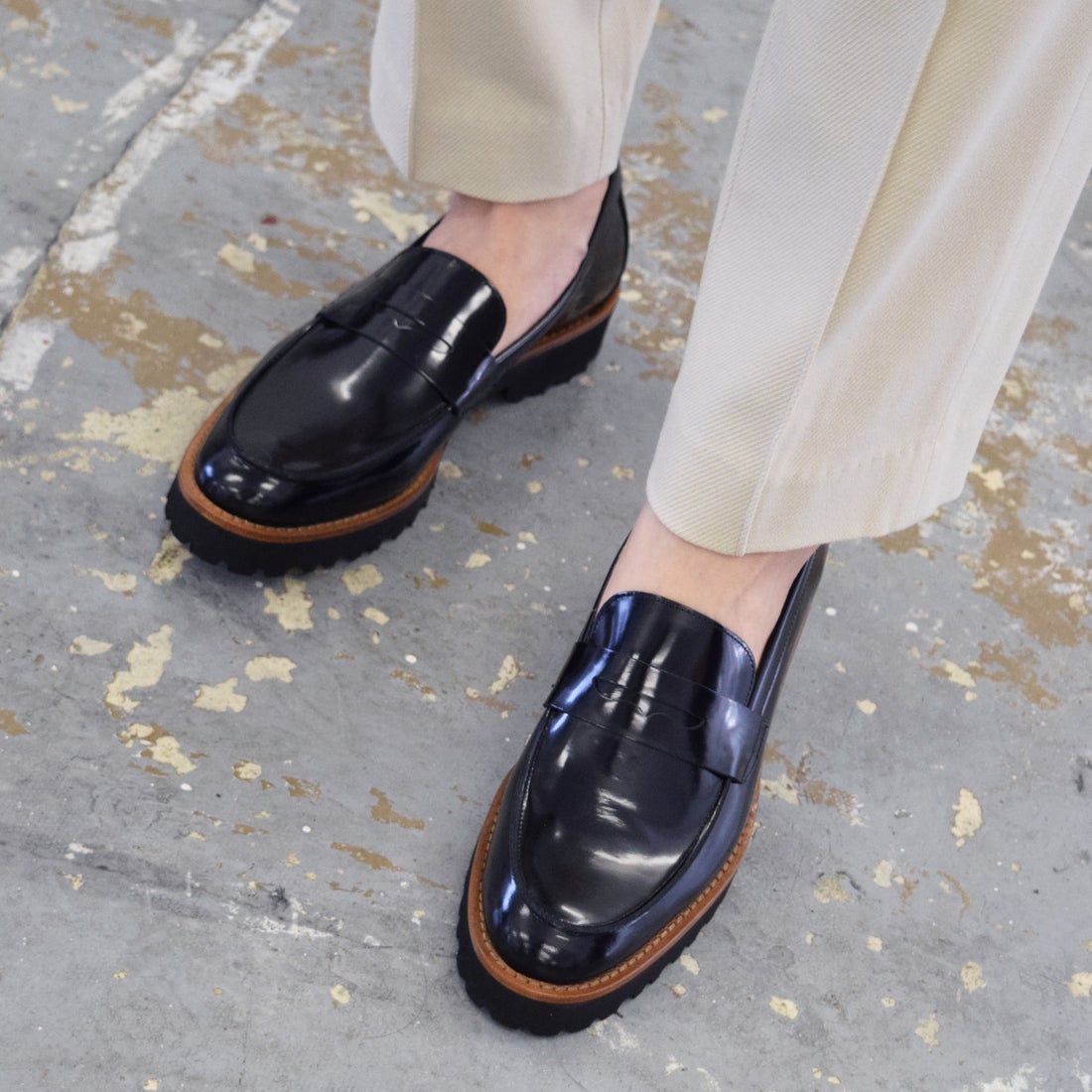 ファビオルスコーニ FABIO RUSCONI EVAタンクソールモカシューズ