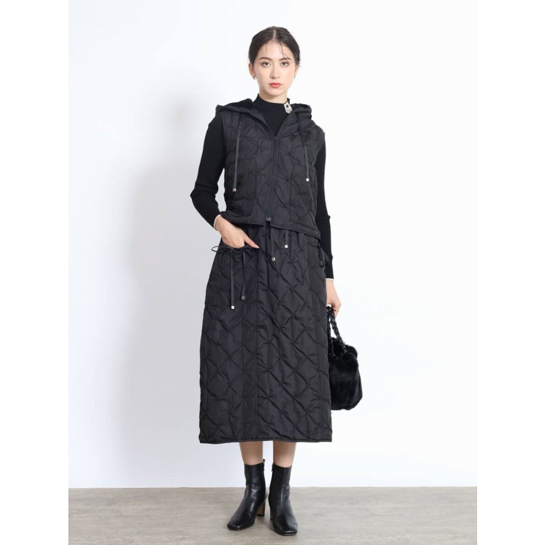 フェンネル FENNEL ドットキルティングジップベスト （ブラック