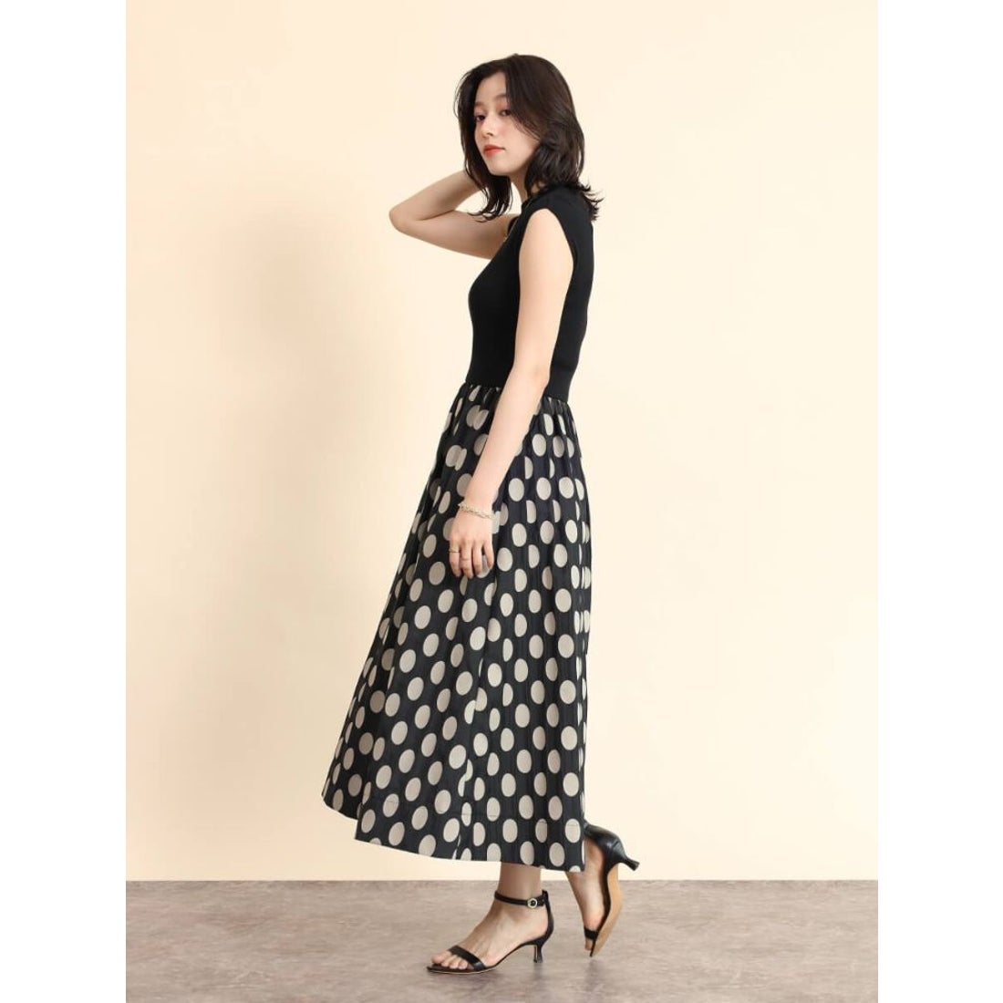 フェンネル FENNEL ドットドッキングワンピース （ブラック