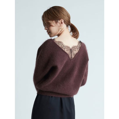 フレイ アイディー FRAY I.D レーストリムラクーンニット （ブラウン