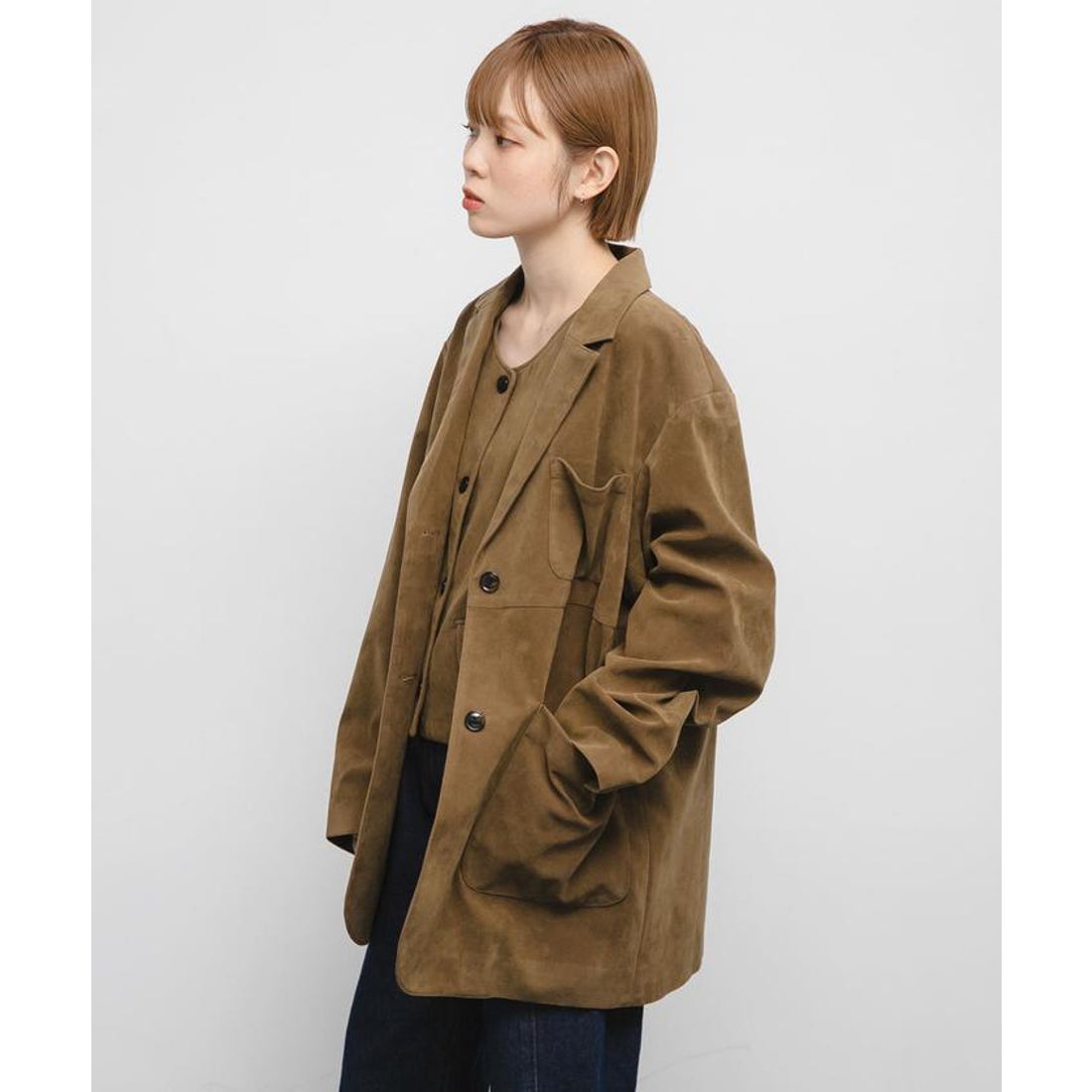 ケービーエフ KBF パッチポケットテーラードジャケット （キャメル