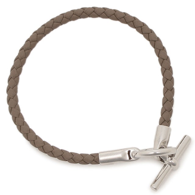 エルメス Hermes ブレスレット バングル シルバー金具 グレー シルバー