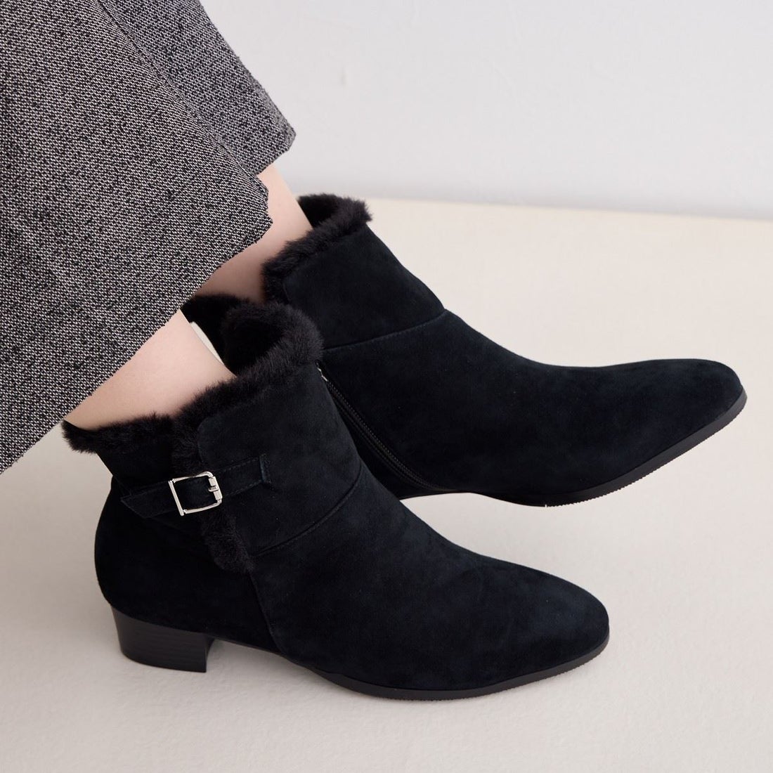 ヒミコ 卑弥呼 バックル2WAYファーブーツ/641415 （Dブラウン） -靴