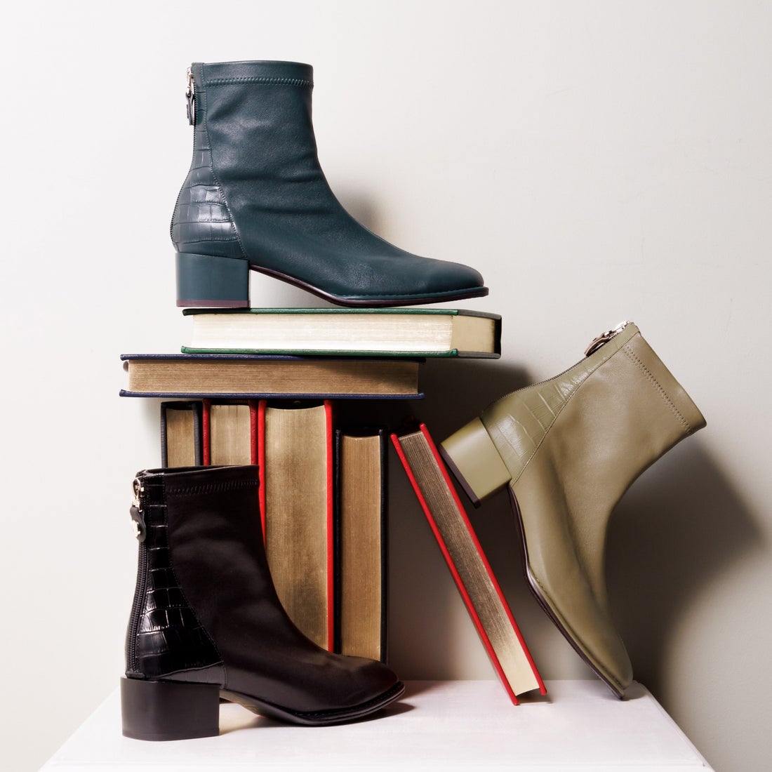 ヒミコ 卑弥呼 型押しコンビストレッチブーツ/631420 （ブラック） -靴