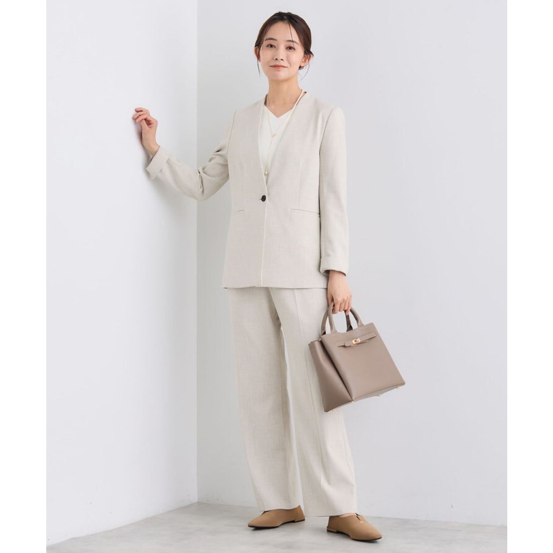 インディヴィ INDIVI 【日本製／通勤スーツ】プレシャスドビー ノー