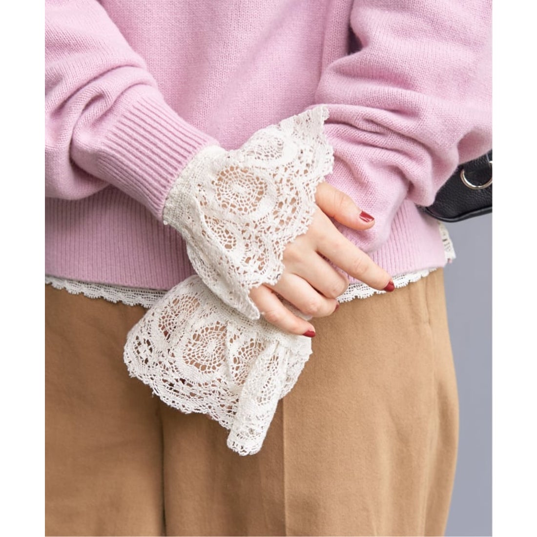 イエナ IENA リーフレースブラウス （ブラック） -ファッション通販