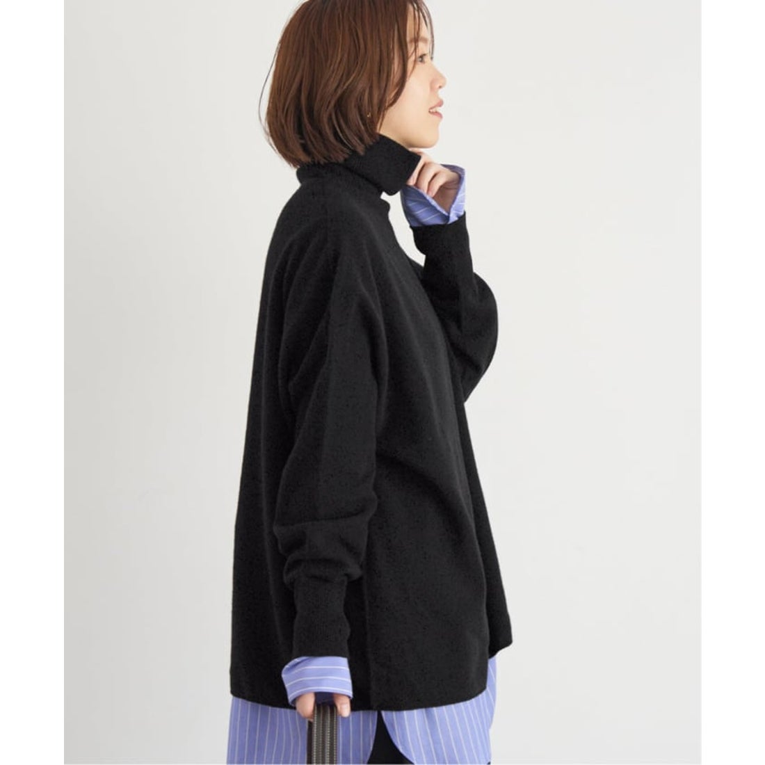 イエナ IENA Fineニュージーウール ハイネックプルオーバー （グレーA