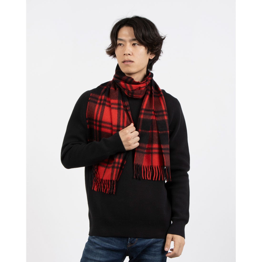 ジョシュアエリス Joshua Ellis マフラー ストール 無地 チェック