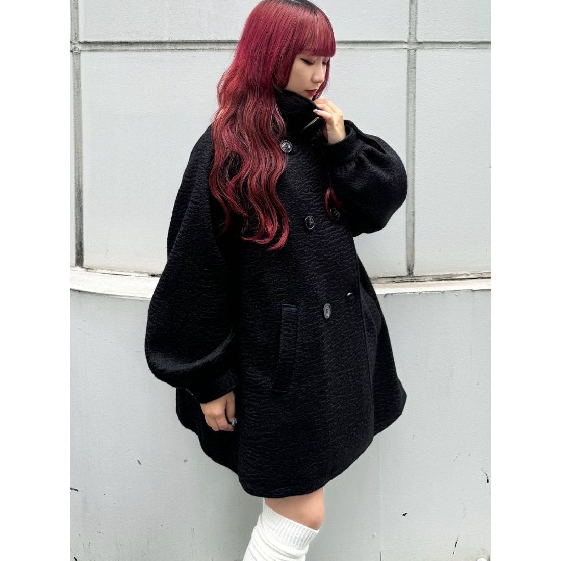 ジュエティ jouetie Aラインミドルコート （ブラック） -靴