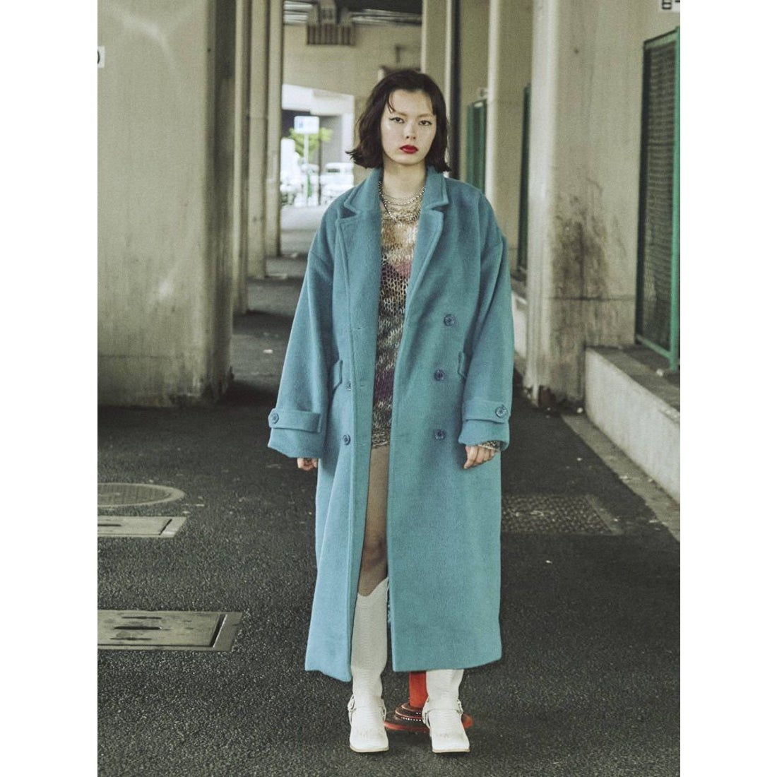 jouetie マキシチェスターコート（ブルー） -靴＆ファッション通販