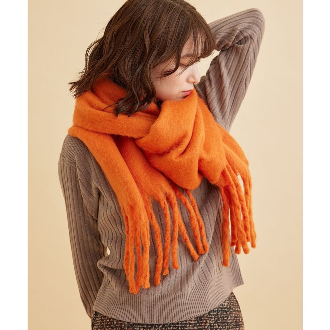 ジャイロ JAYRO 起毛フェイクウール無印マフラー （グリーン） -靴