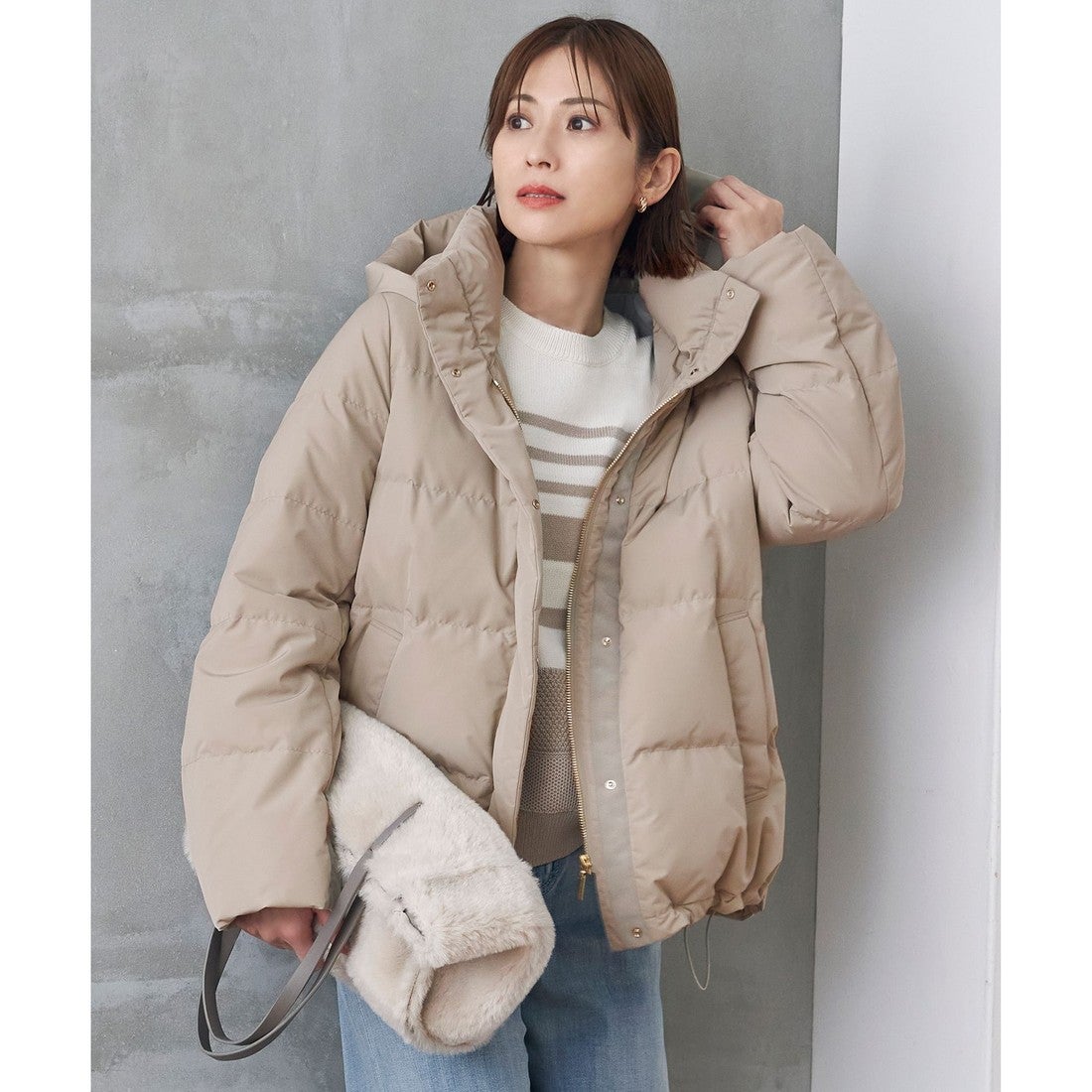 自由区 【カタログ掲載・洗える】マイクロタッサーダウン コート