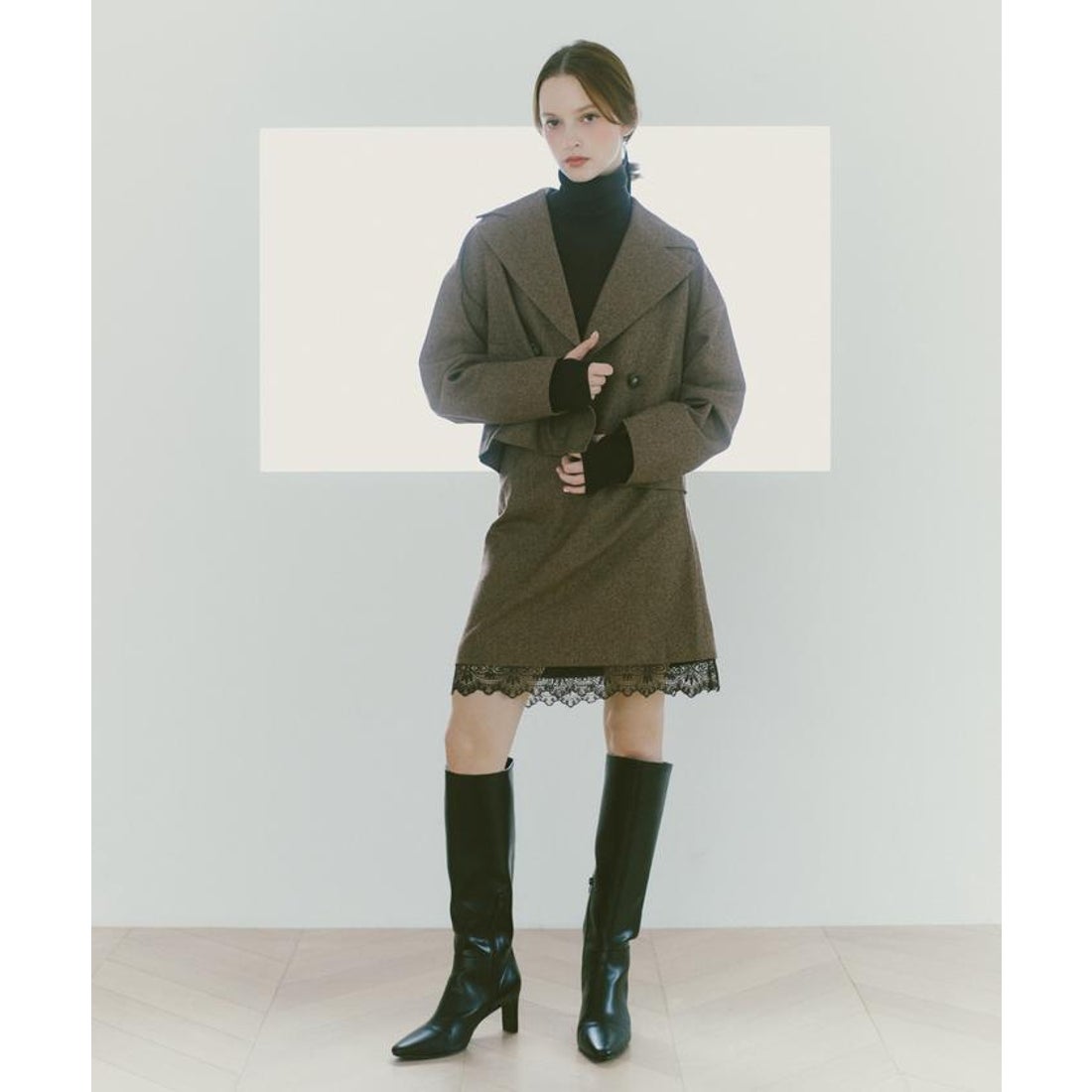 ジルバイジルスチュアート JILL by JILLSTUART ネップツイードヘム