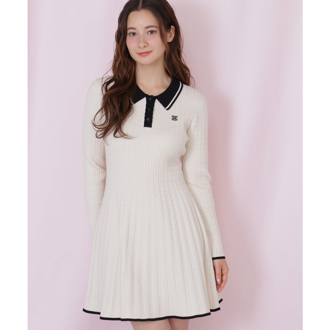 ジルバイジルスチュアート JILL by JILLSTUART ポロ襟ケーブルミニ