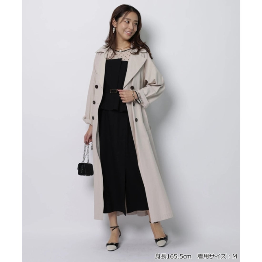 ジャスグリッティー JUSGLITTY ペプラムワンピース （特殊黒