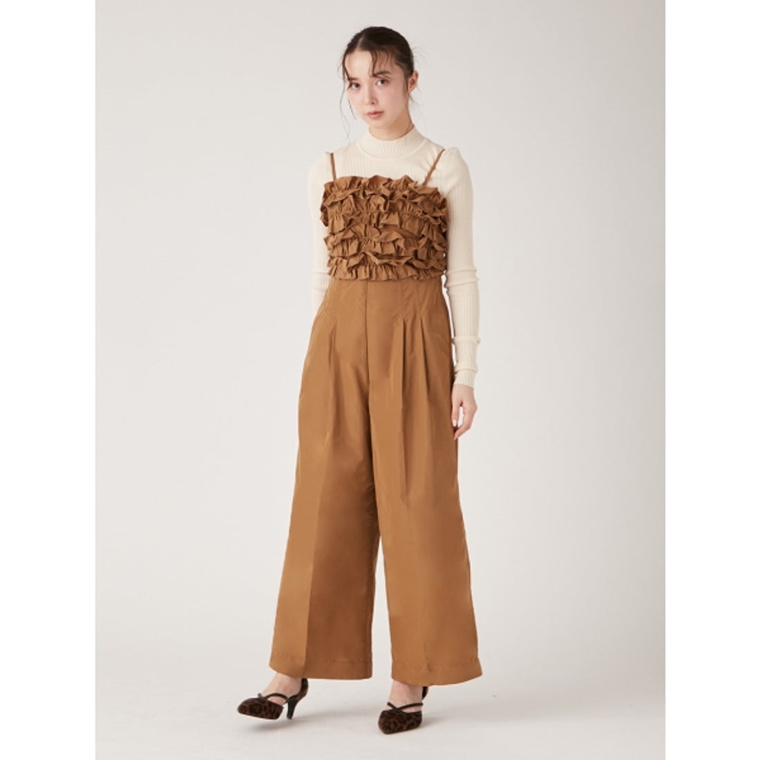 リリーブラウン LILY BROWN メニーフリルサロペット （BLK