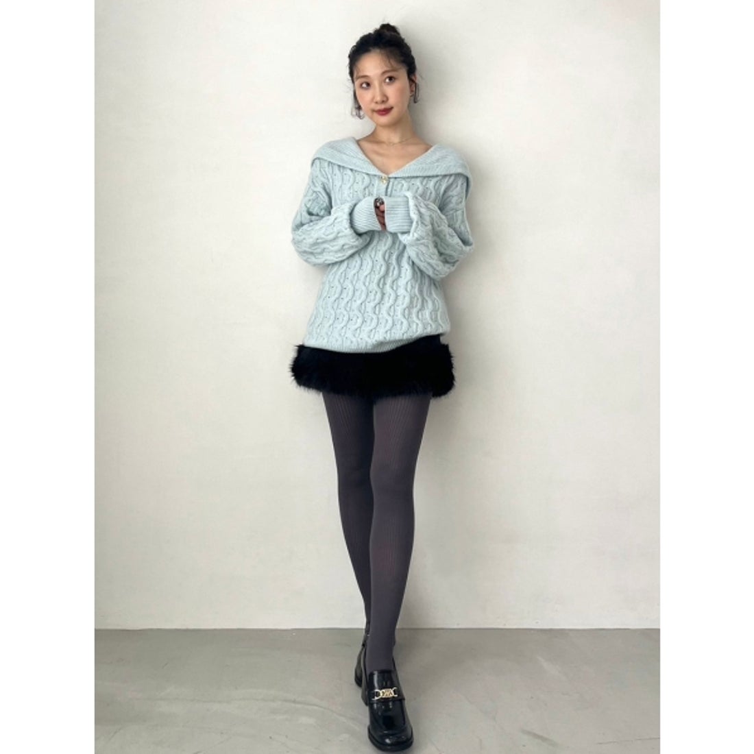 リリーブラウン LILY BROWN エコファーショートパンツ （BLK