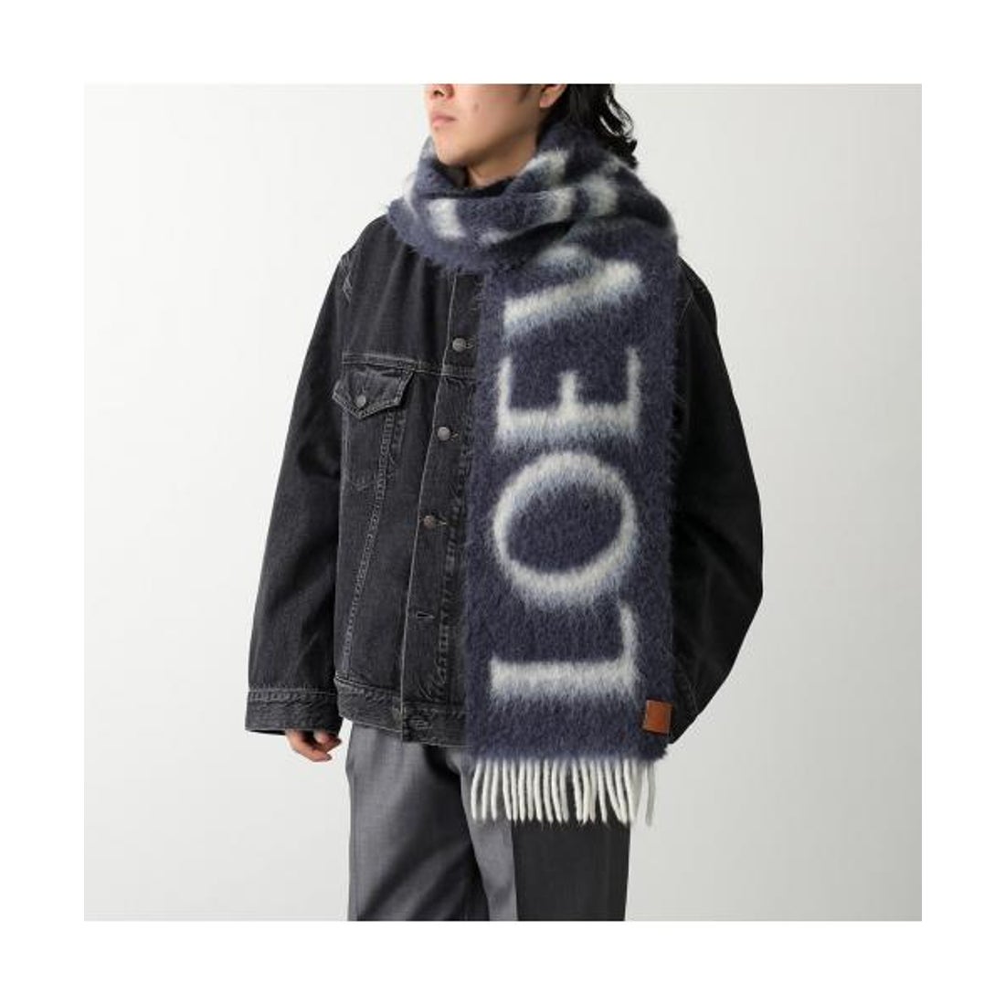 ロエベ LOEWE LOEWE マフラー F811257X03 モヘア ウール ロゴ