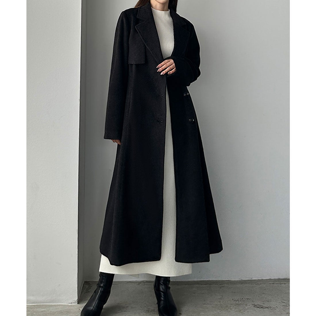 ルエレ Louere Louere ウエストシェイプフレアチェスターコート