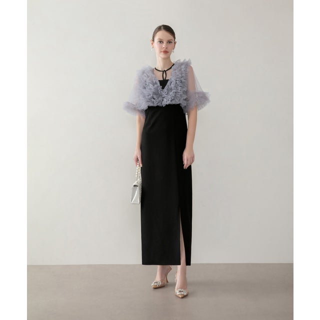 レジャ Leja アシンメトリーシアーフラワードレス美脚効果結婚式