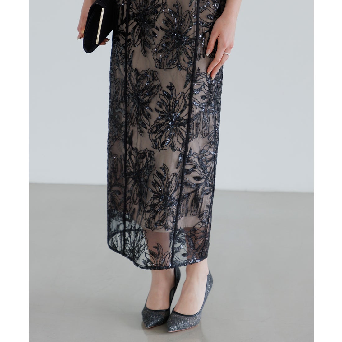 レジャ Leja アシンメトリーシアーフラワードレス美脚効果結婚式