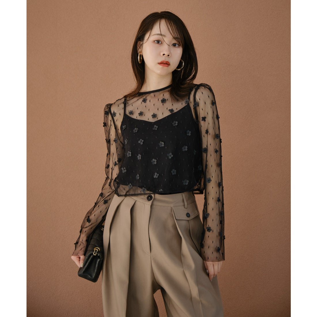 レジャ Leja フラワーモチーフアシンメトリーチュールマーメイド