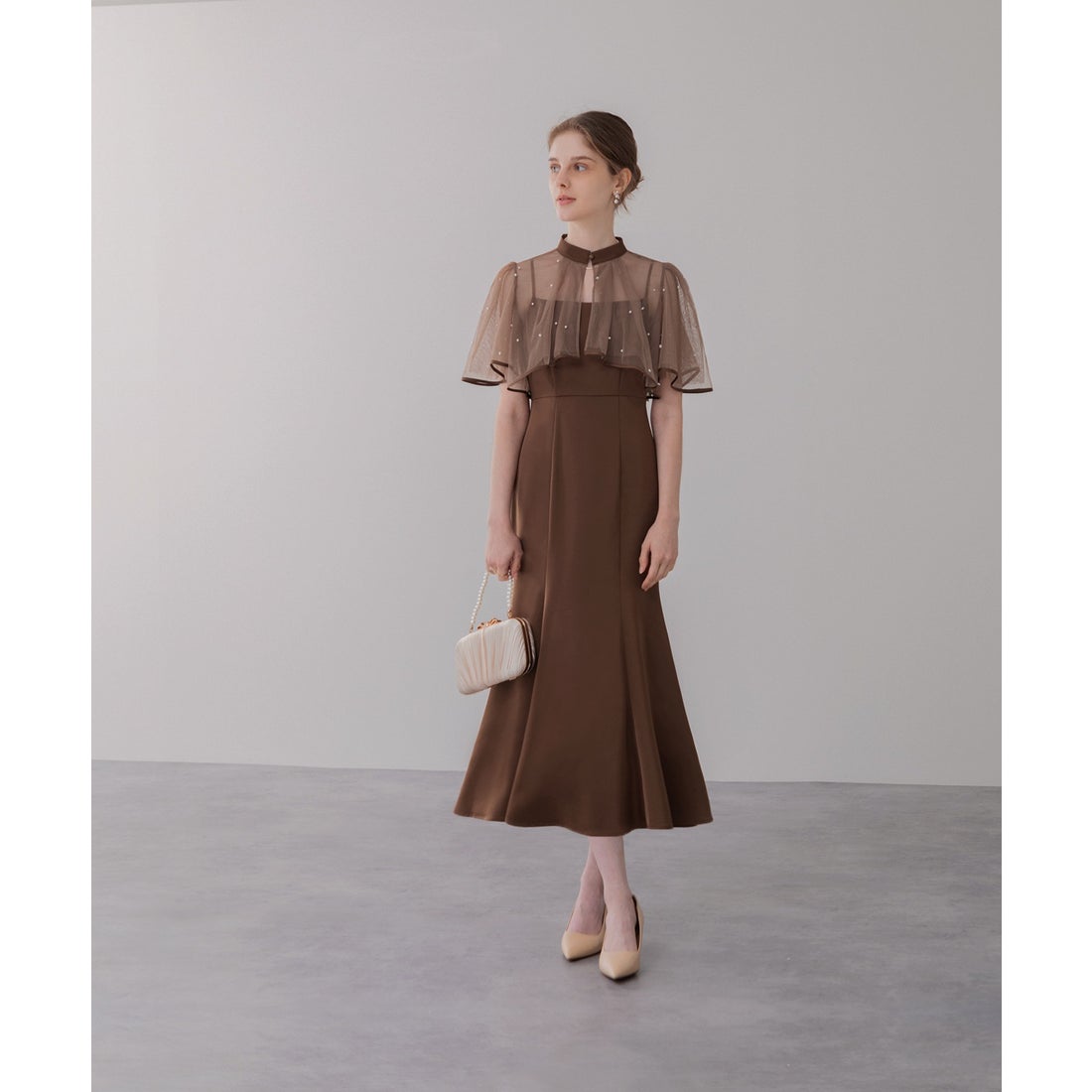 レジャ Leja パールパイピングボレロ付き2wayマーメイドフレアロング