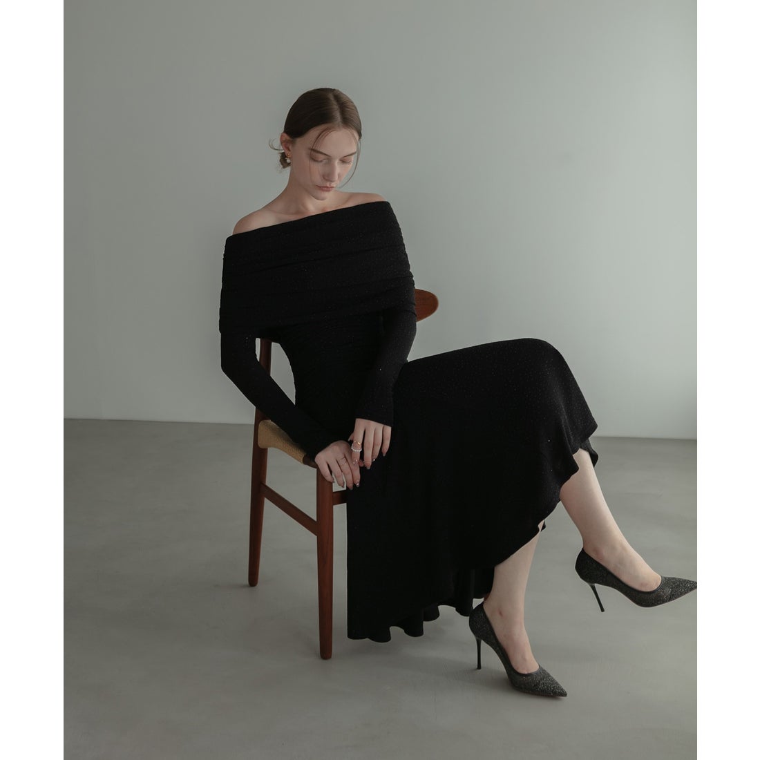 レジャ Leja ストーンオフショルダーアームカバー付き2WAYマーメイド