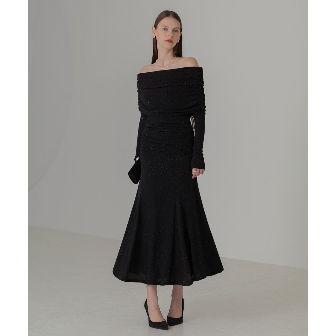 レジャ Leja ストーンオフショルダーアームカバー付き2WAYマーメイド