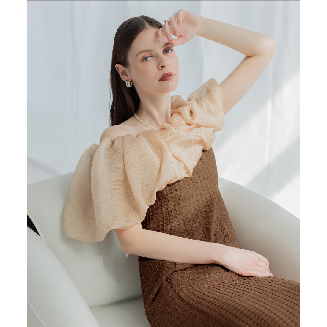 レジャ Leja 2WAYオフショルダーパフスリーブバリエマーメイド