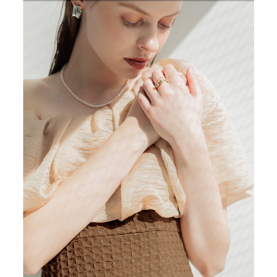 レジャ Leja 2WAYオフショルダーパフスリーブバリエマーメイド