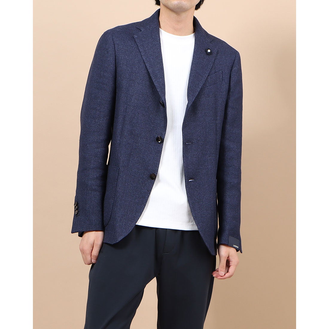 ラルディーニ LARDINI ウールリネン3Bジャケット （NAVY