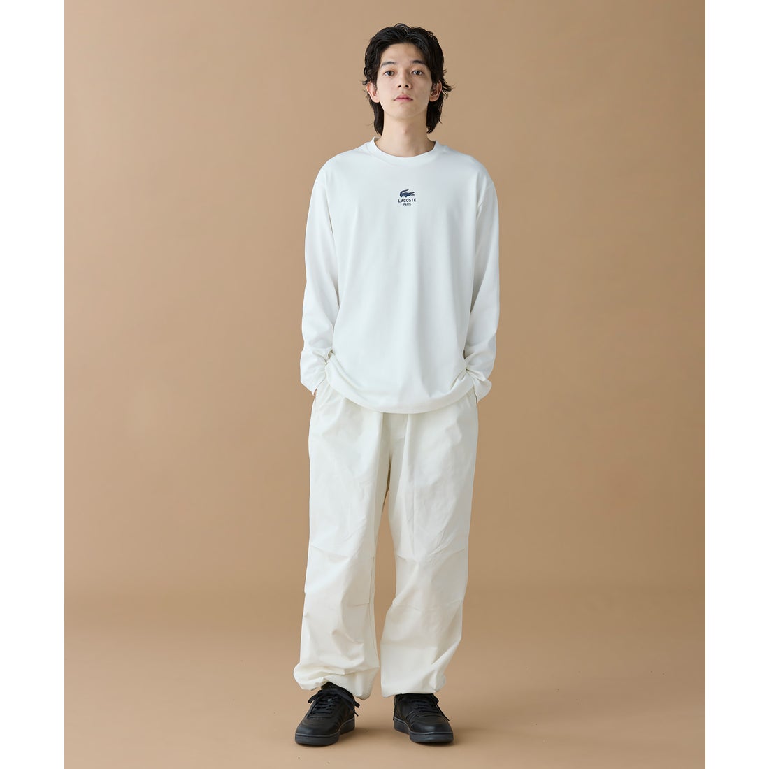 ラコステ LACOSTE オーバーサイズ PARISロゴ ヘビーウェイト 長袖T
