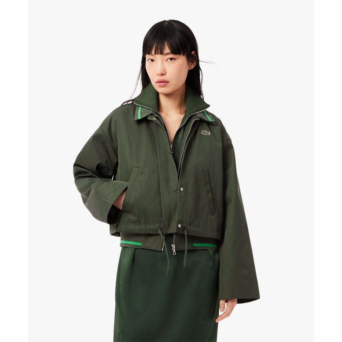 ラコステ LACOSTE レイヤードジャケット （ダークグリーン） -靴