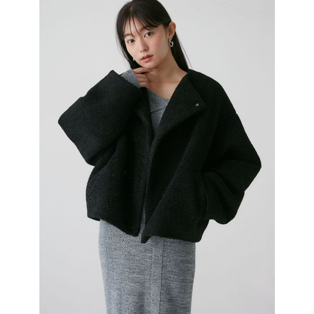 ラグナムーン LAGUNAMOON 【WEB限定カラーあり】ボアブルゾン （グレー