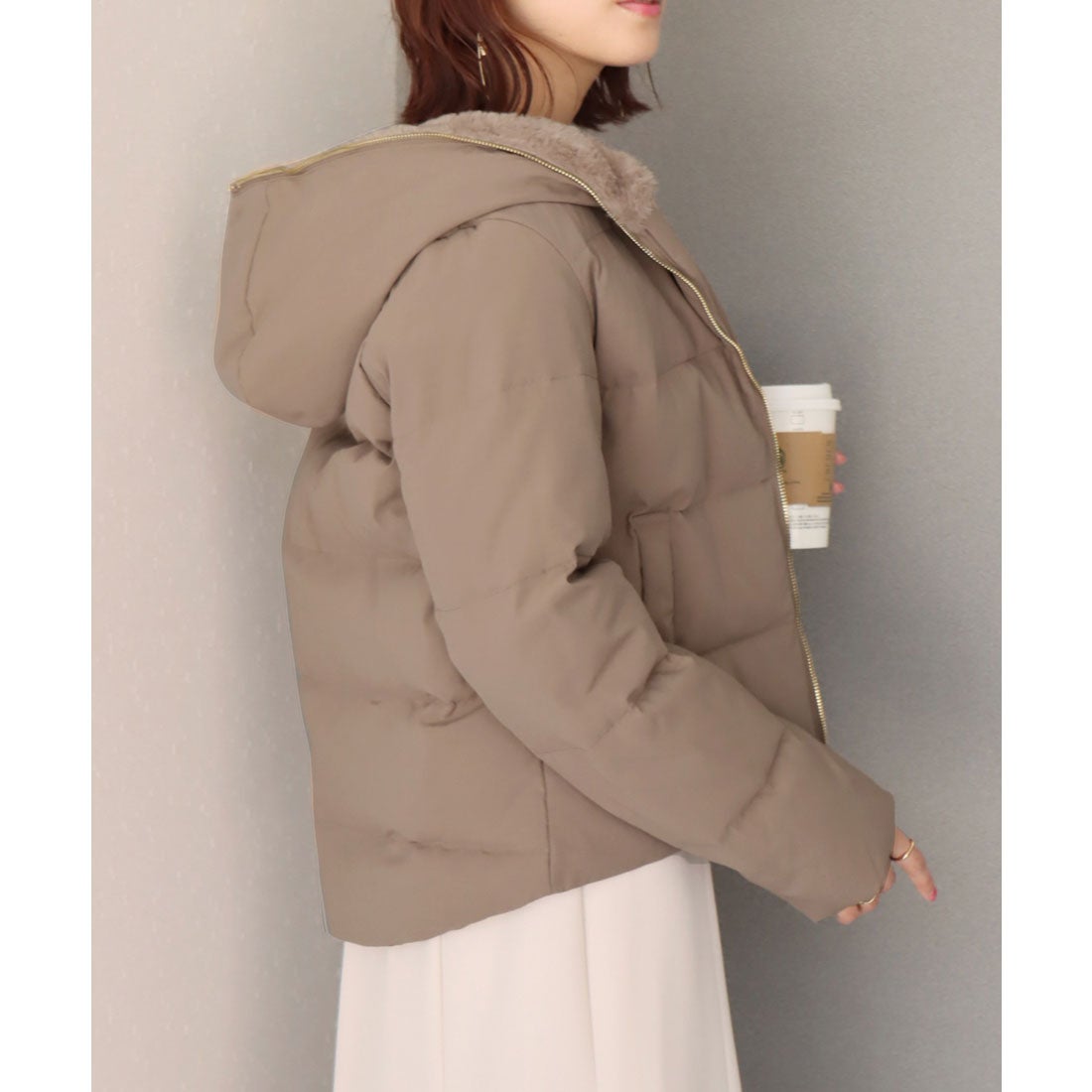 リベル モア libelle more フードフェイクファーダウンジャケット