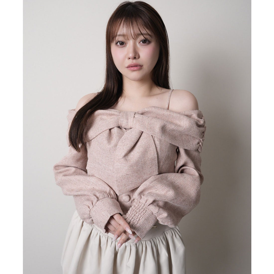 リップサービス LIP SERVICE リボンオフショルロングスリーブトップス