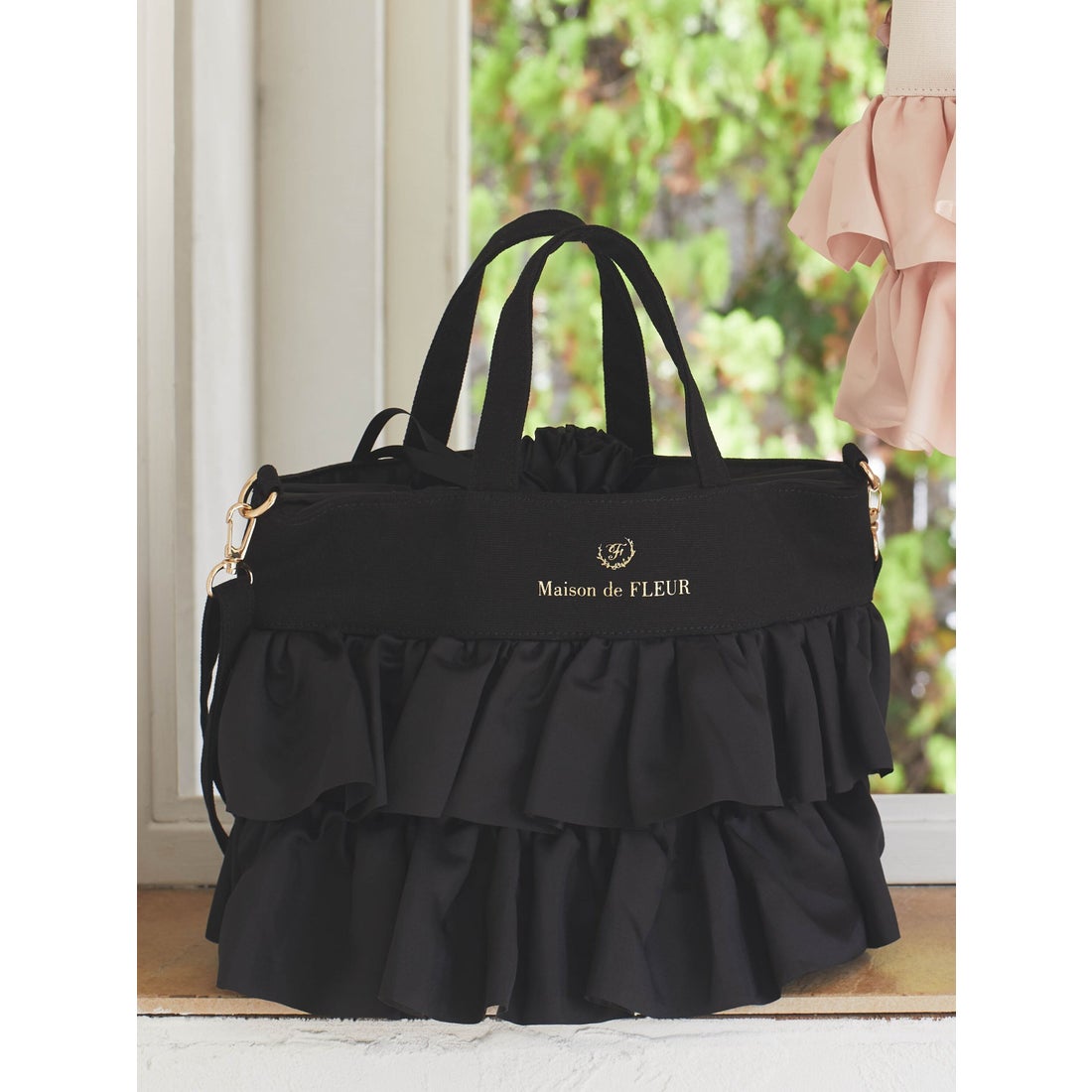 メゾン ド フルール Maison de FLEUR フリル2Wayトートバッグ