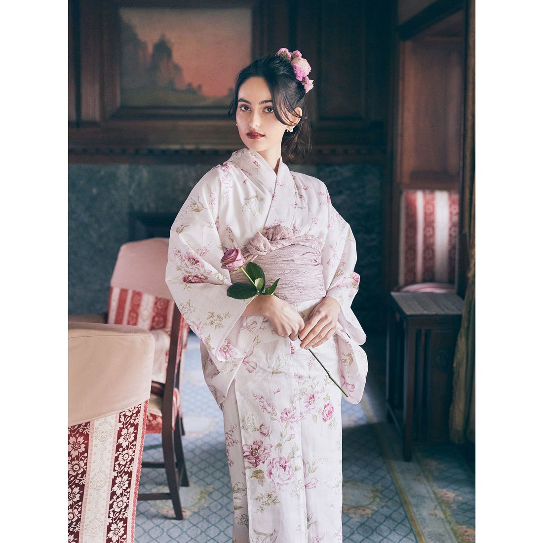 メゾン ド フルール Maison de FLEUR FLEURリボン浴衣 （ピンク） -靴