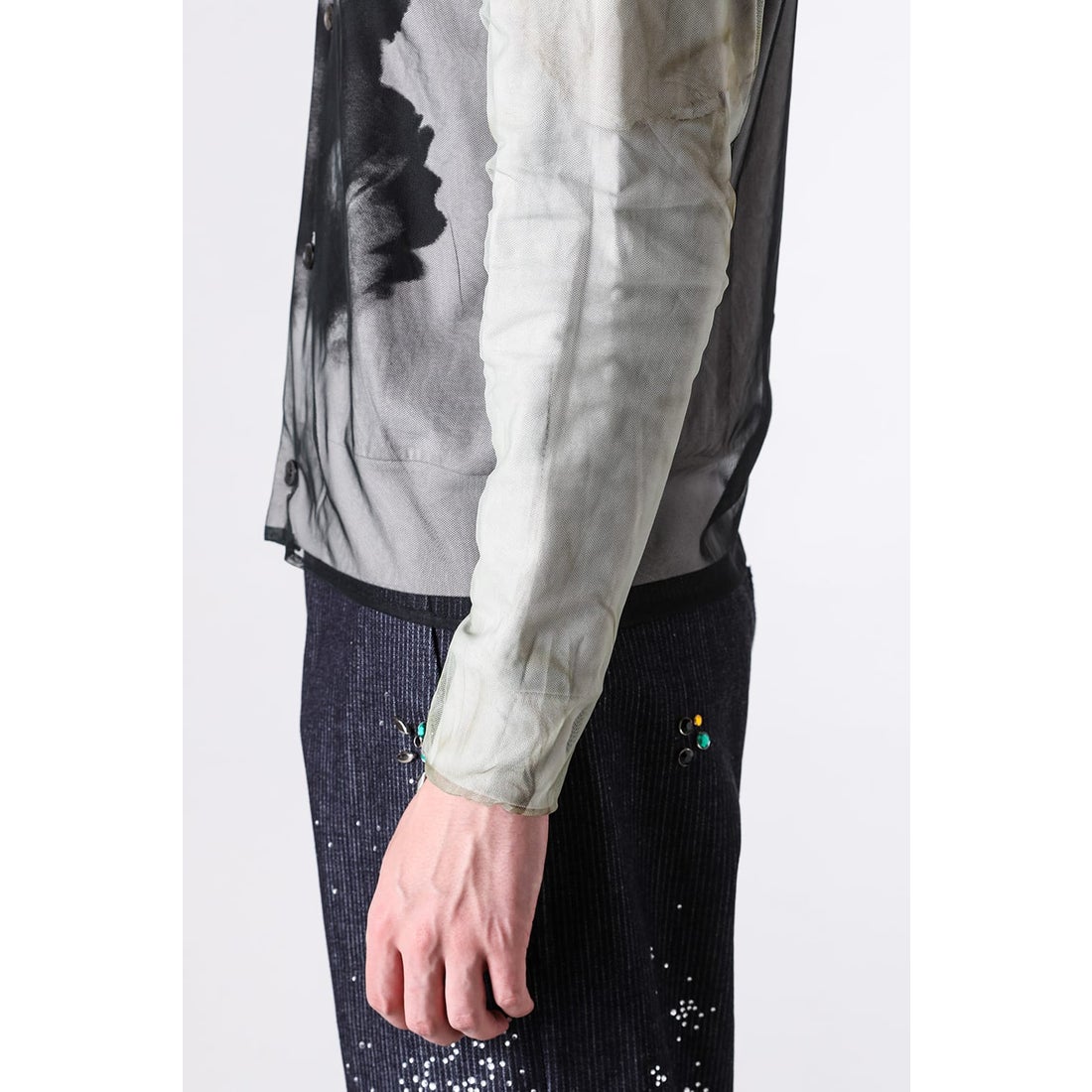 MASU BLURRED ANGEL CARDIGAN （WHITE） - Osaka / Kyoto, Ship