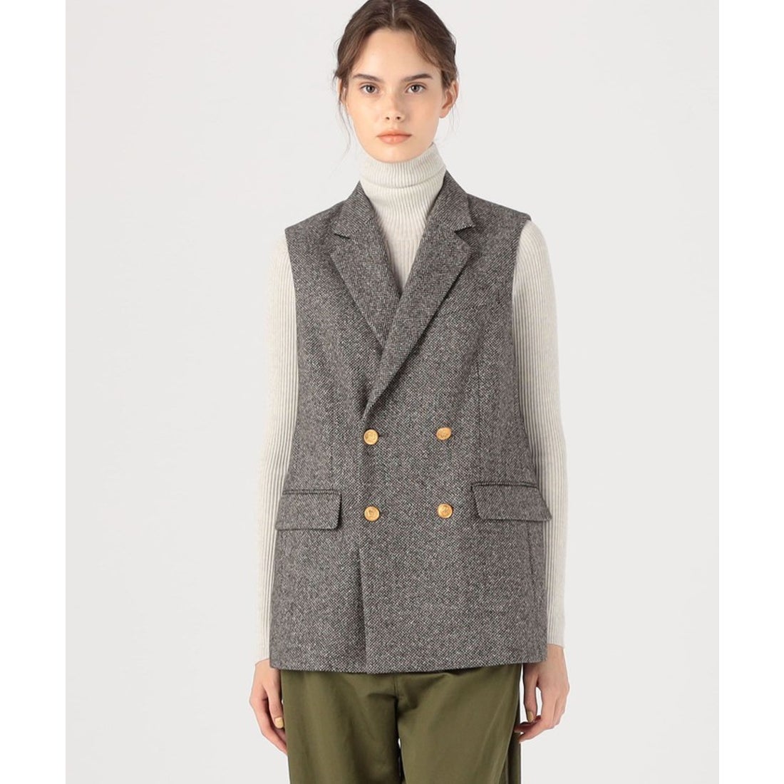 まーくんまま専用】MACPHEE ダブルブレスト ツイードベスト マカフィー