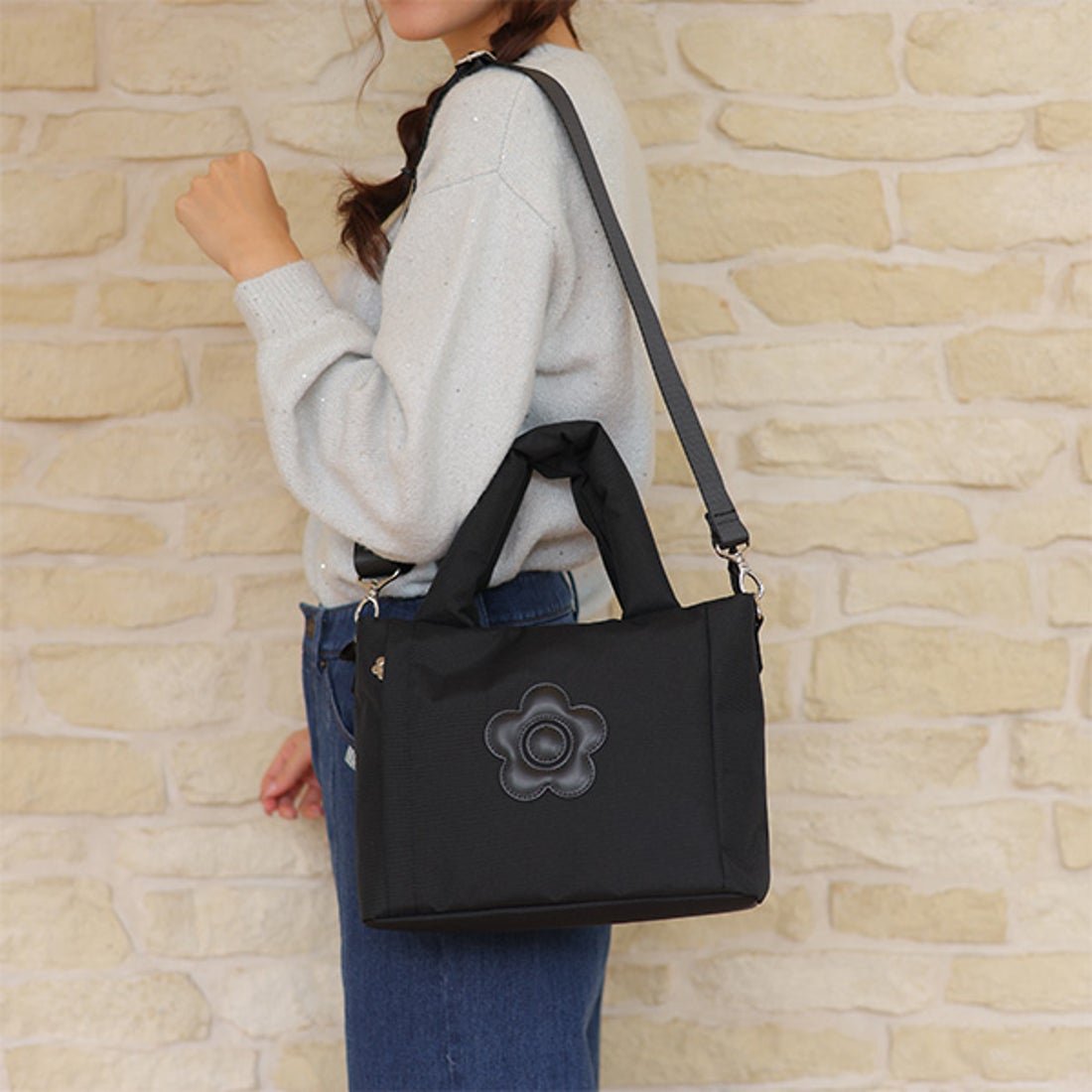 マリークワント MARY QUANT デイジーパッチライト 2WAYトート