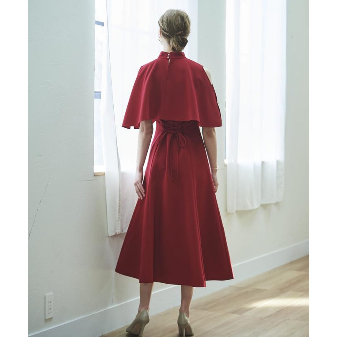 アンドクチュール AND COUTURE ケープレイヤードドレス （ミント