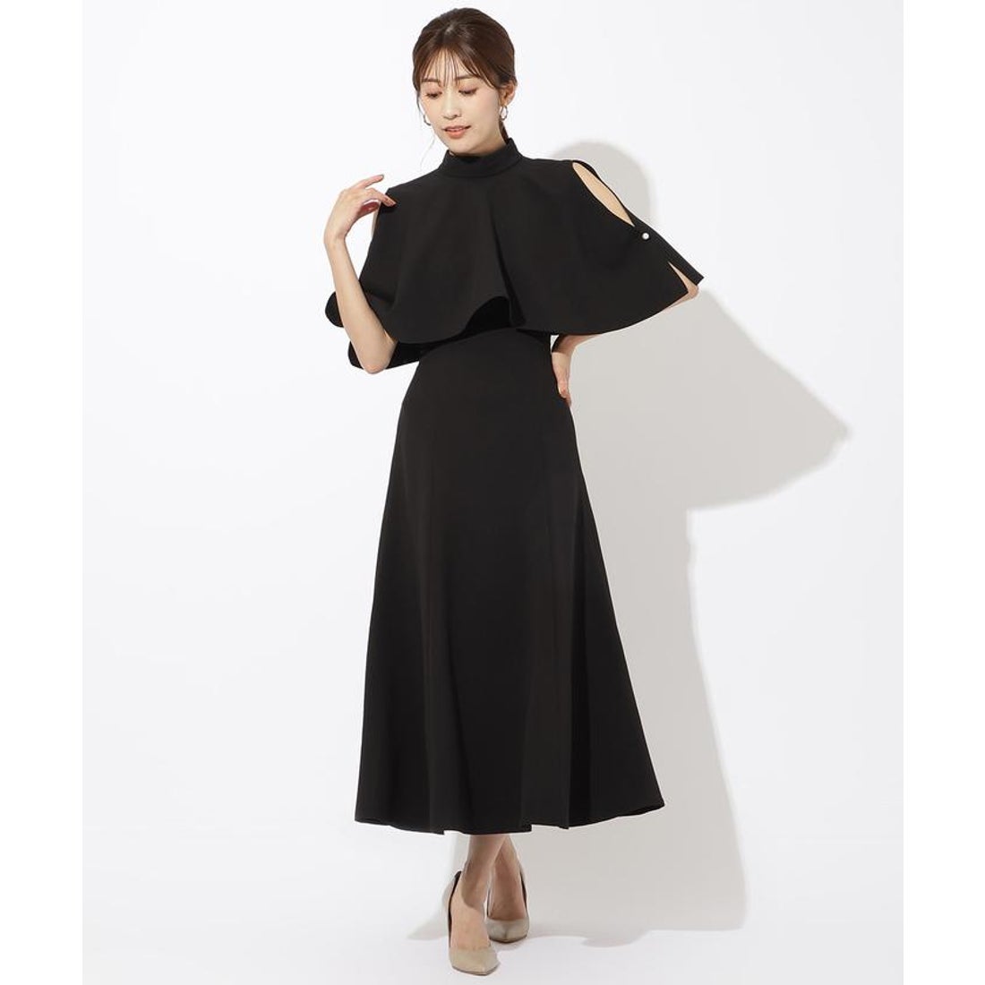 アンドクチュール AND COUTURE ケープレイヤードドレス （ミント