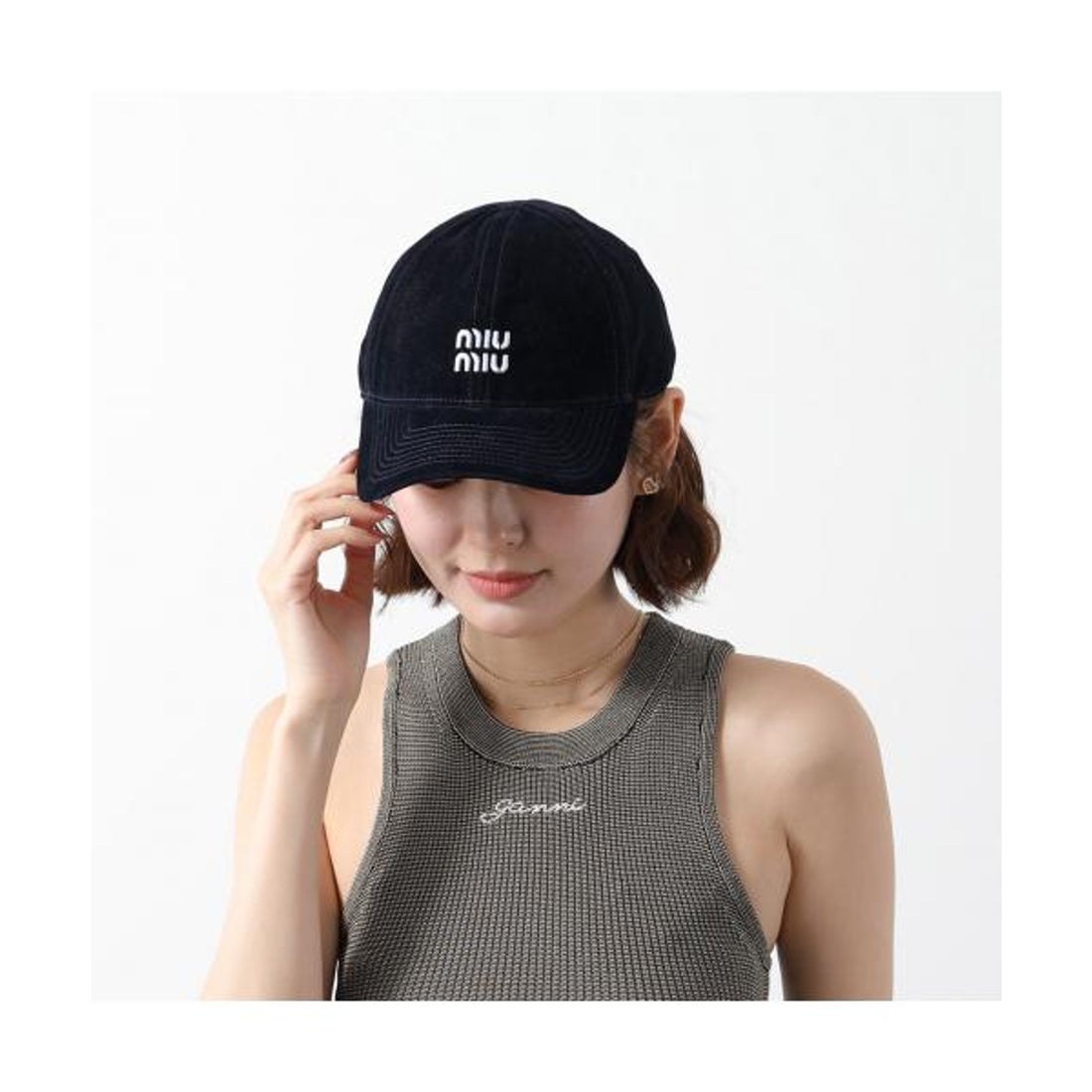 ミュウミュウ Miu Miu MIUMIU ベースボールキャップ 5HC369 2CUA
