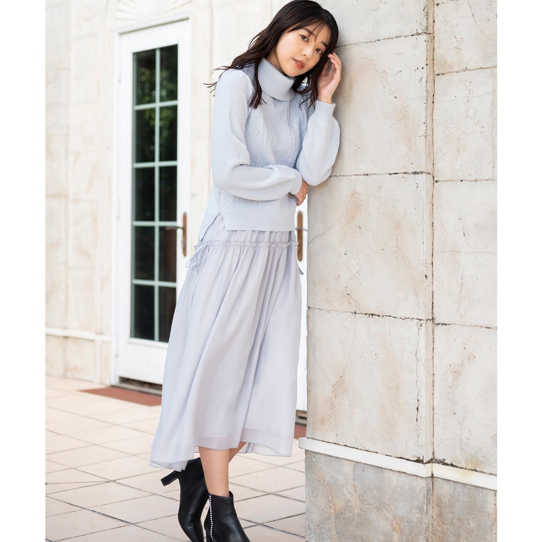 ミッシュマッシュ MISCH MASCH サイドリボンギャザーラメスカート