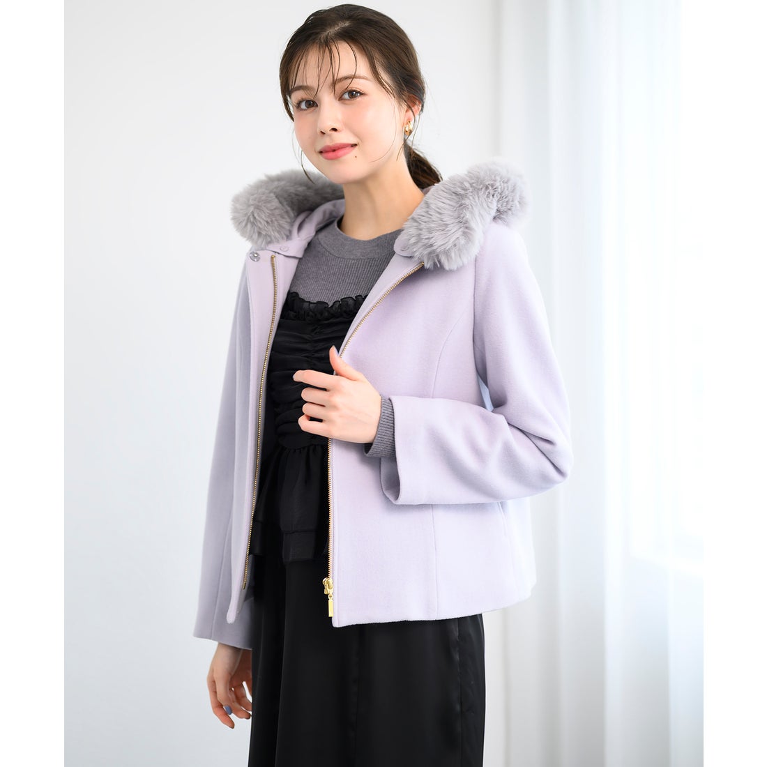 ミッシュマッシュ MISCH MASCH □2024秋冬新作□フードファー付き