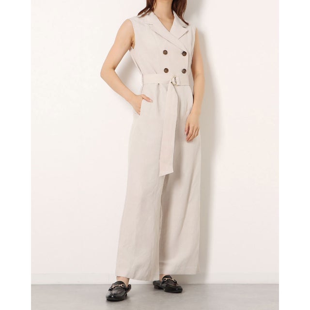 マイストラーダ Mystrada ダブルボタンテーラーロンパース （ベージュ